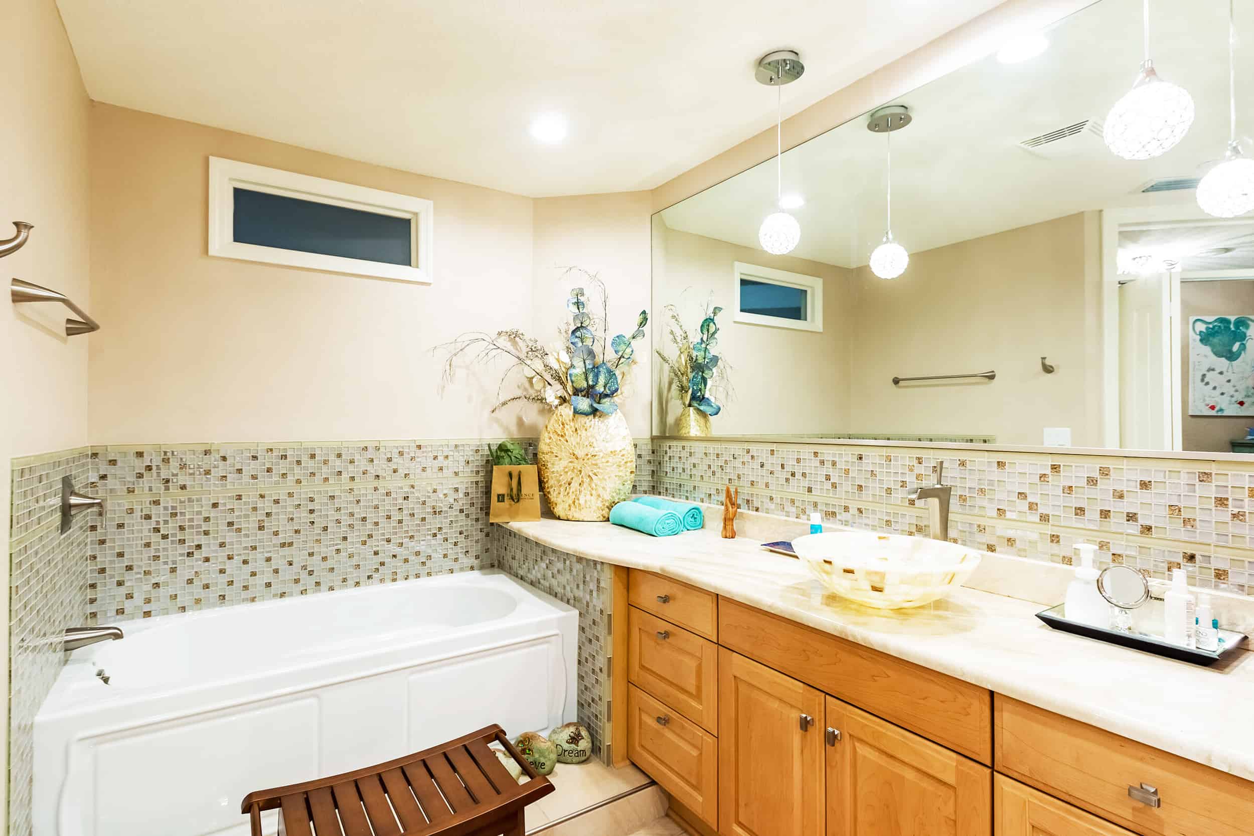 New tub area in Clearwater Beach master bathroom remodel