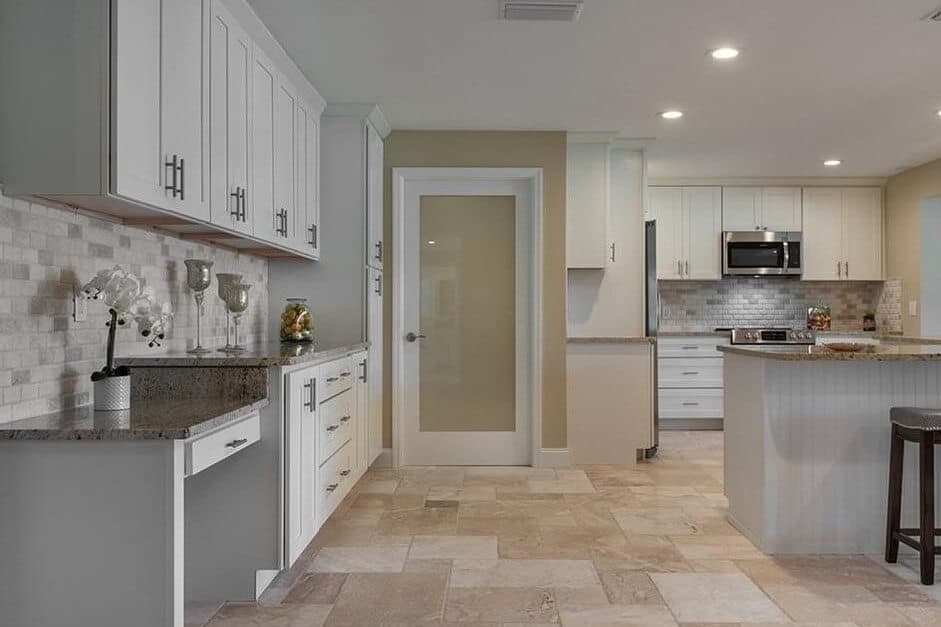 Kitchen area remodeled during 1200 square foot home expansion