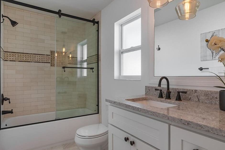 Bathroom fully gutted and remodeled in Tampa Bay home
