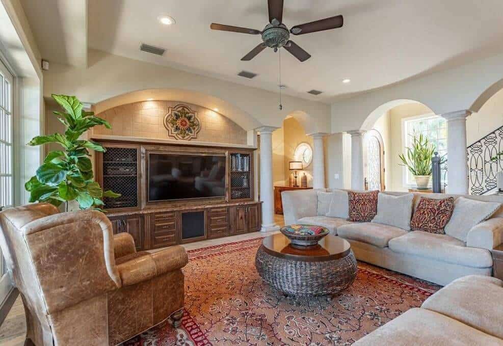 Open living space in a custom Indian Rocks Beach home