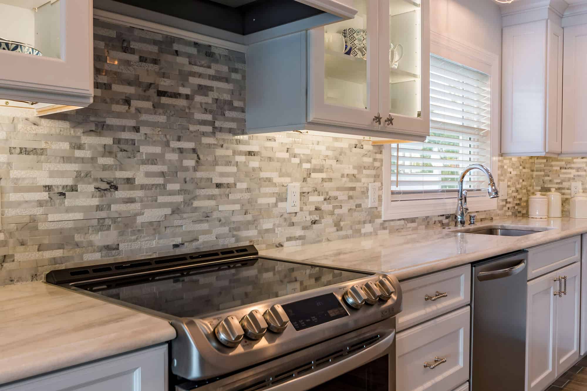 Custom kitchen cabinets and countertops in St Petersburg remodel