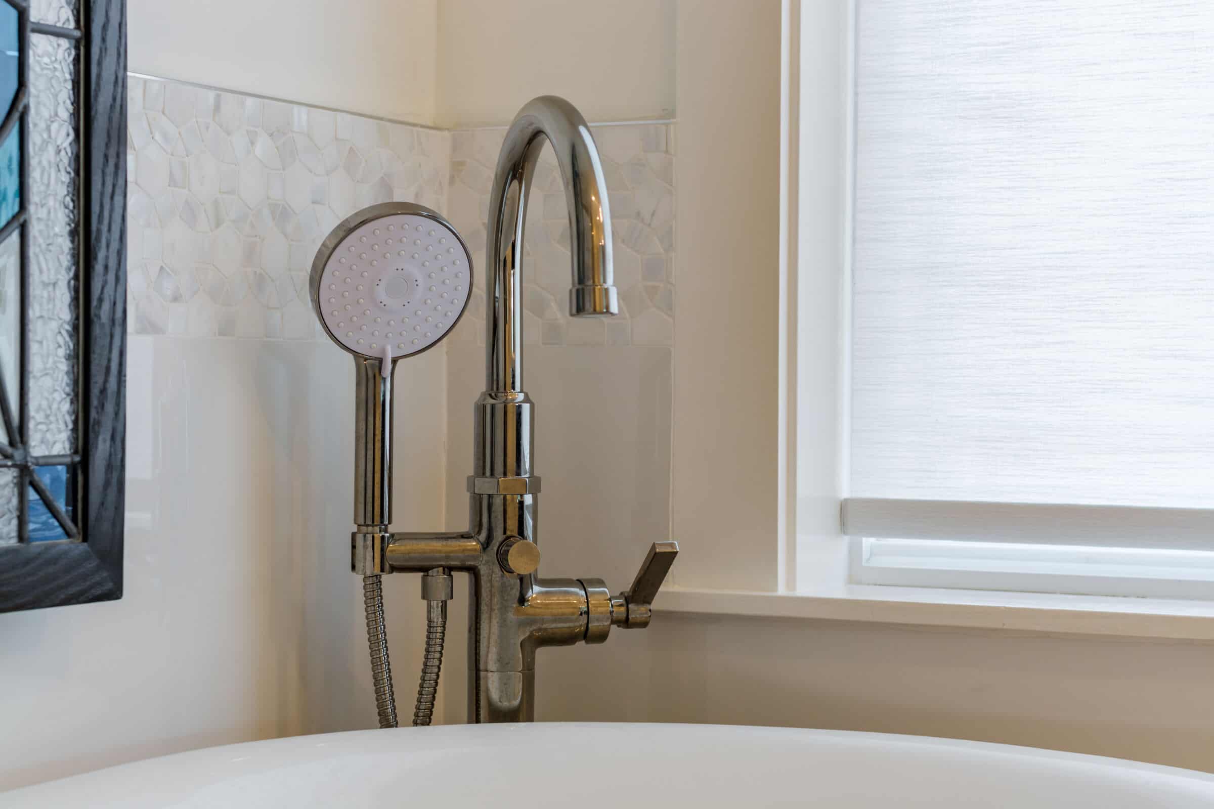 Tub faucet detail in Tampa bathroom remodel