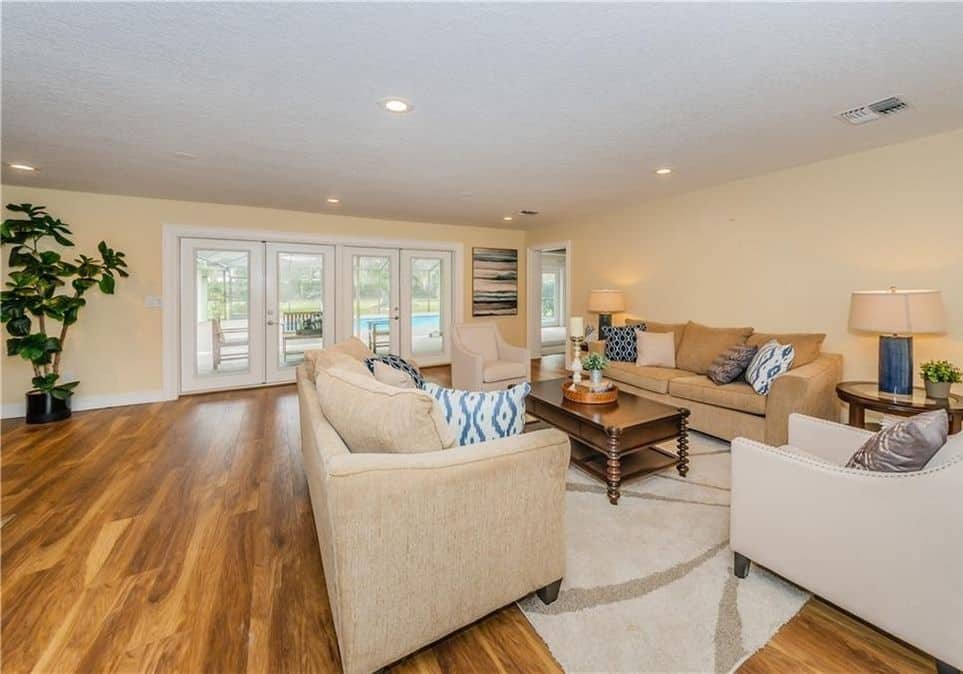 Open kitchen and living area in Tampa home remodel