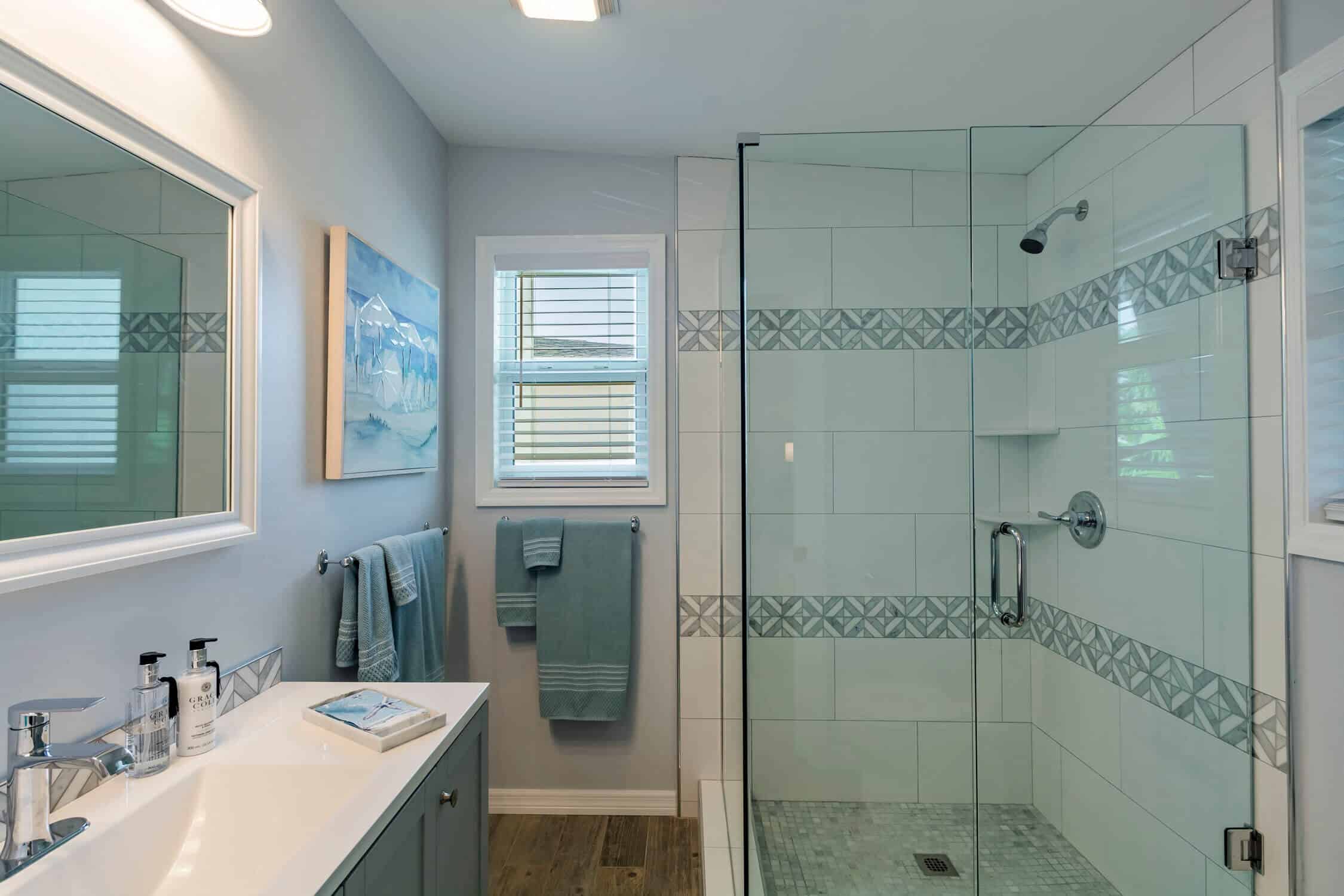 Mediterranean style custom home bathroom in Indian Rocks Beach