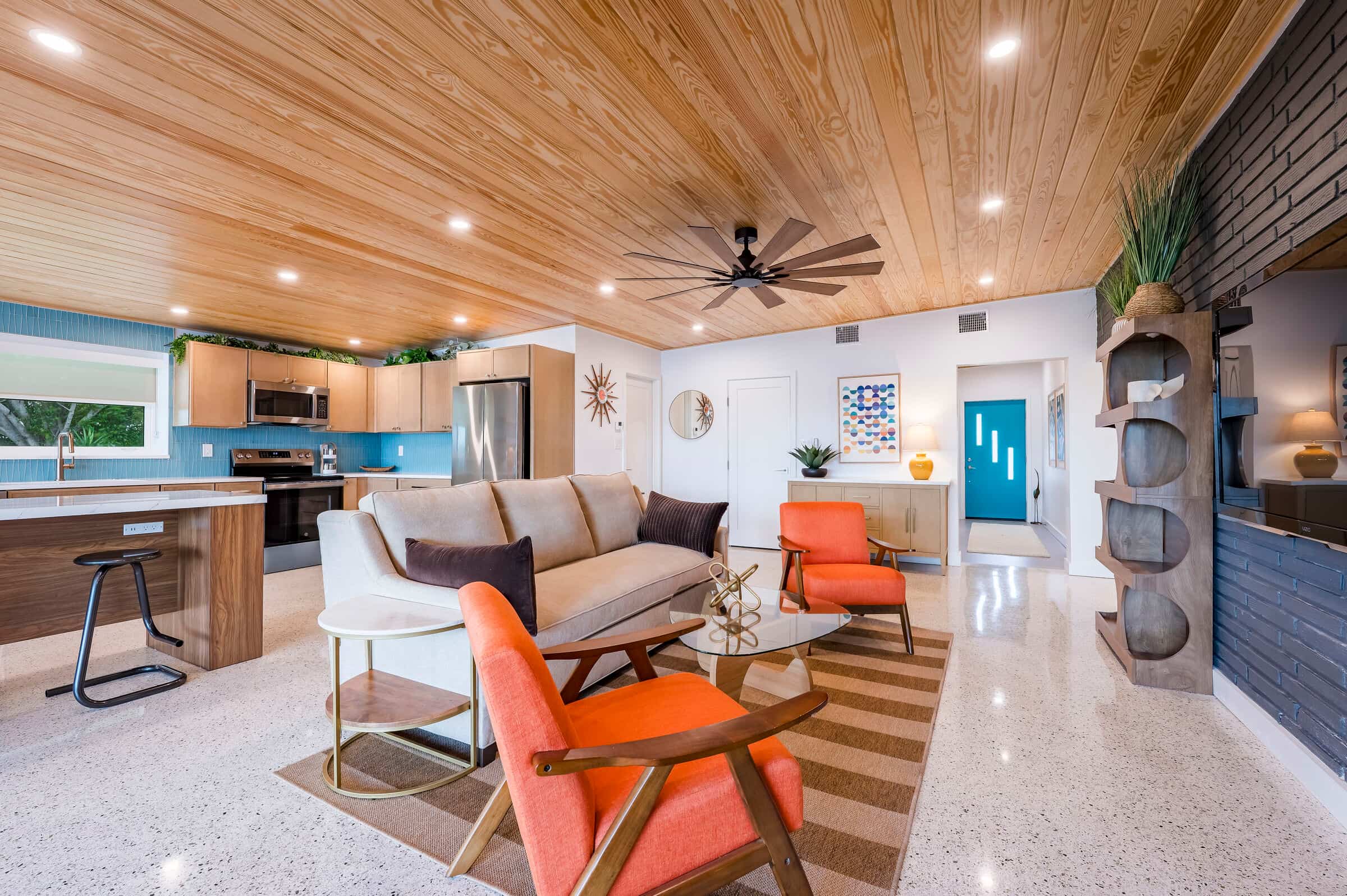 Open-plan kitchen and living room