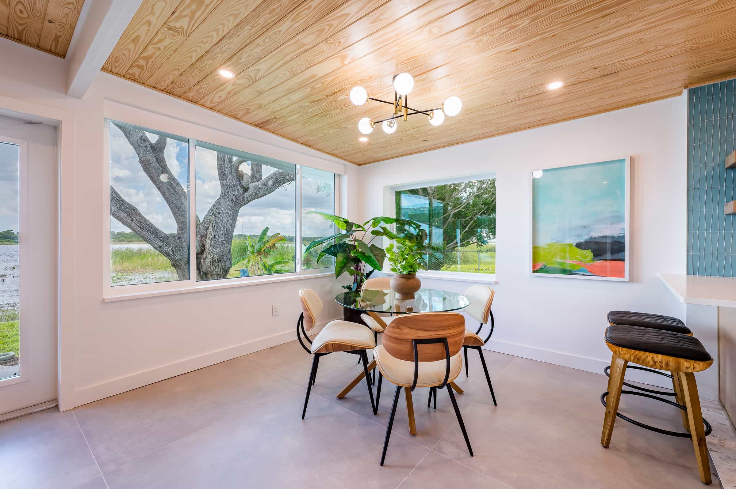Dining area adjoining the remodeled kitchen