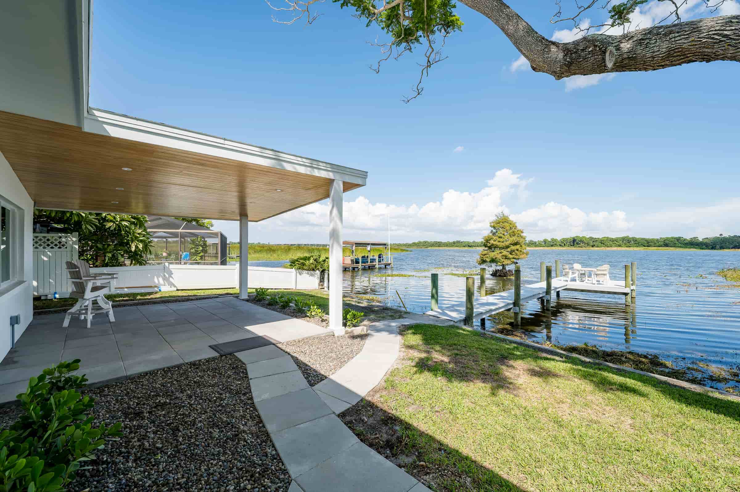 Waterfront patio and outdoor living area
