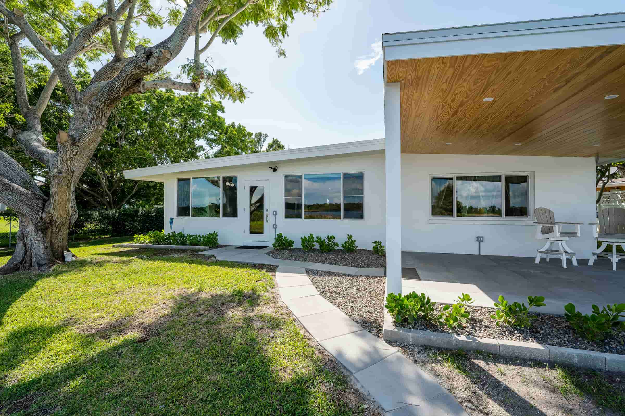 Covered outdoor living space at Seminole home