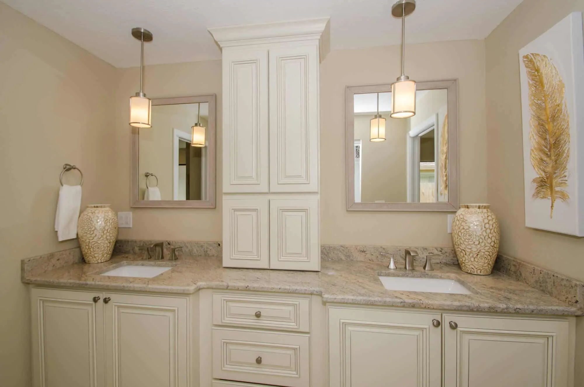 Bath remodel featuring bath cabinetry