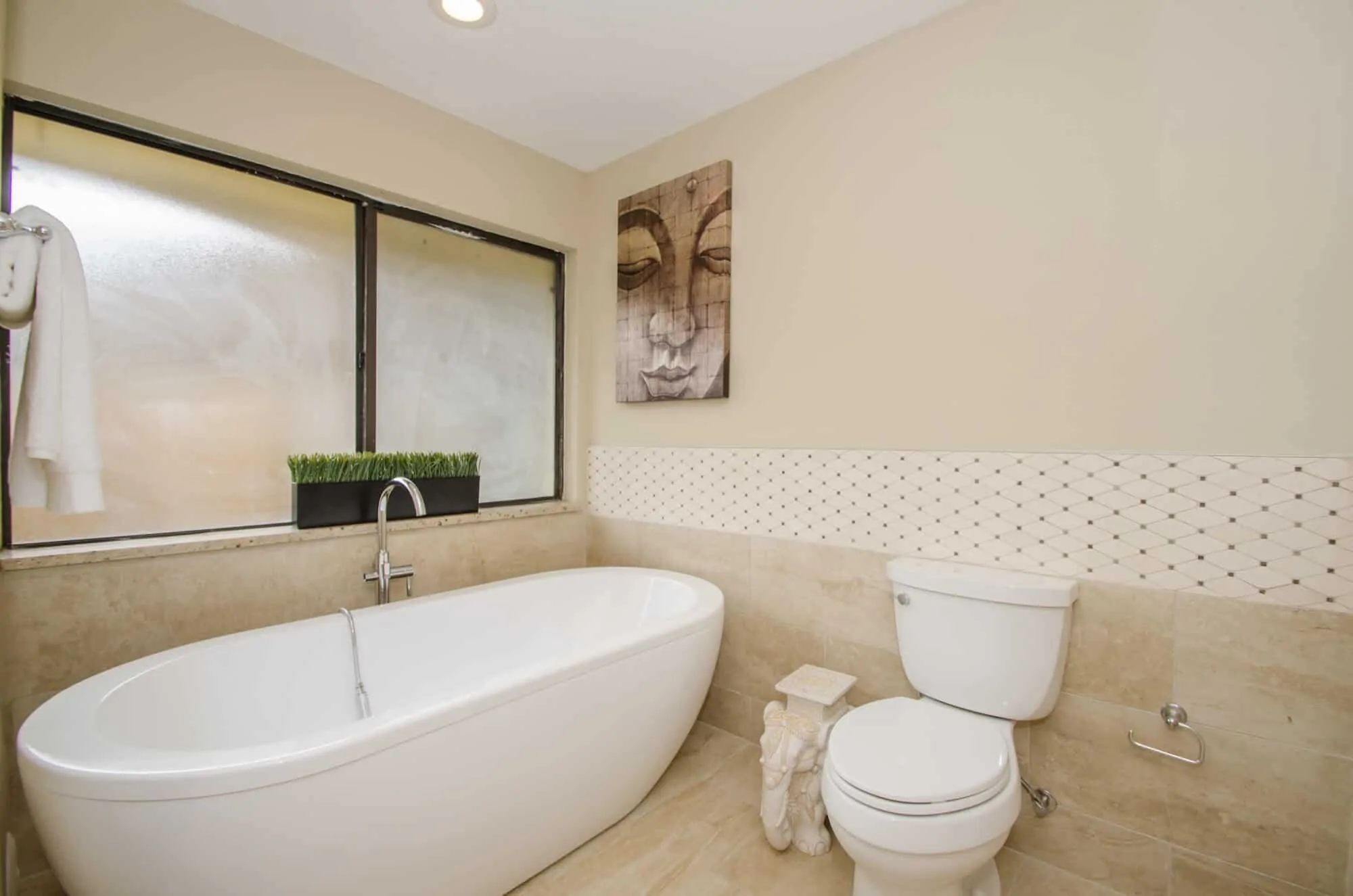 Bath remodel featuring free standing tub