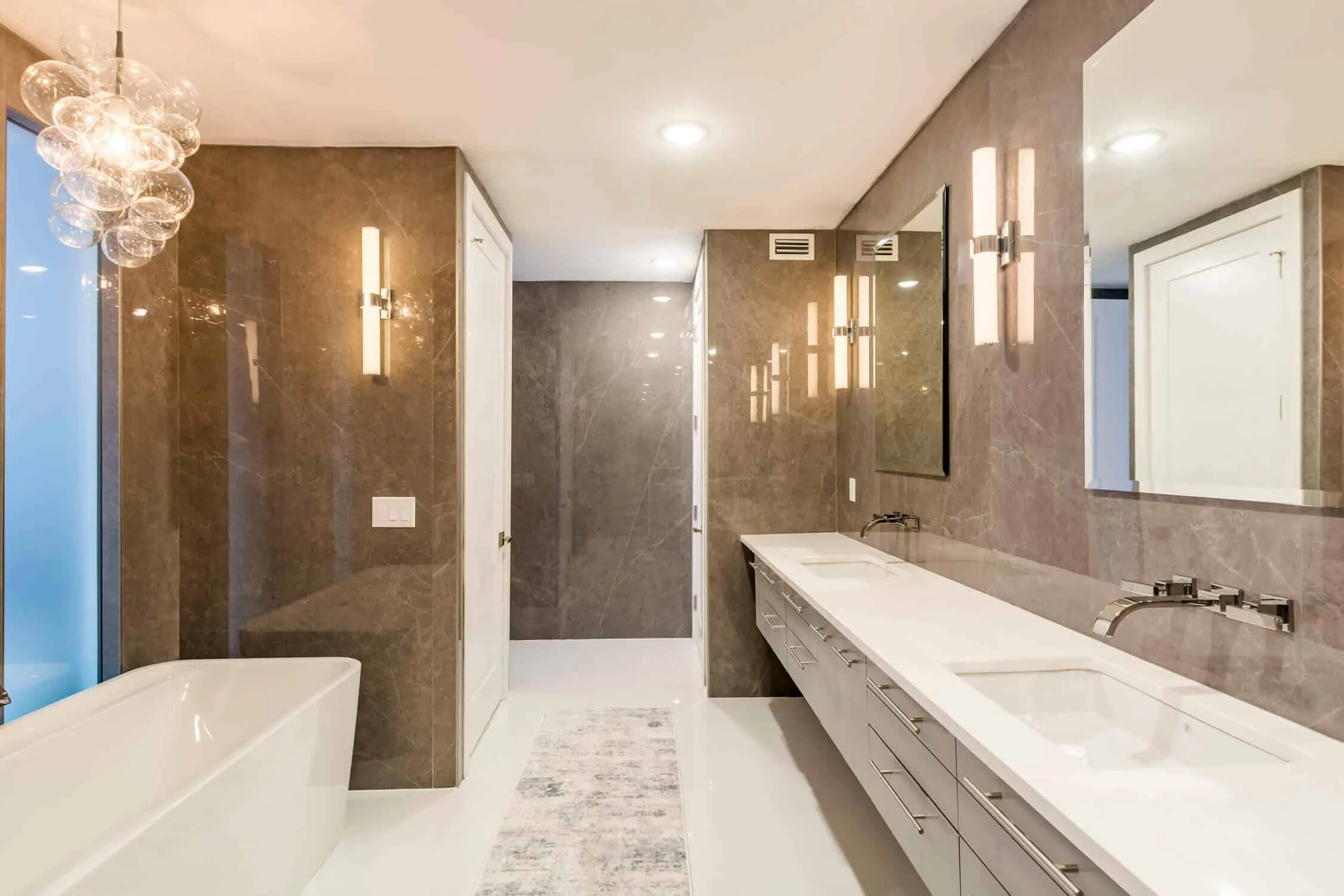 sleek and sophisticated bathroom remodel