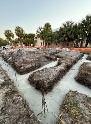Clearwater Beach Home Builder has concrete poured from back