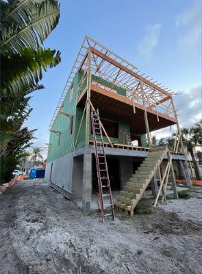 Clearwater Beach Home Builder has frame completed