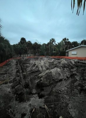 Clearwater Beach Home Builder trenches dug starting concrete pour