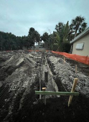 Clearwater Beach Home Builder trenches dug