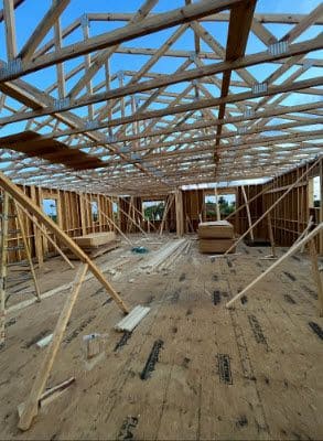 Clearwater Beach Home Builder with trusses and framing